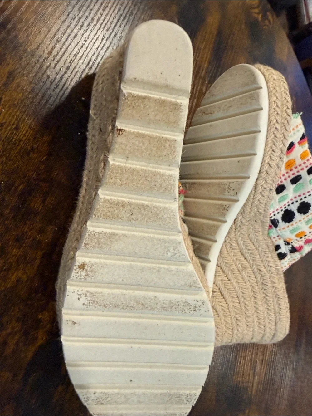 TOMS Embroidered Cream Canvas Slip-On with Mint and Coral Accents
